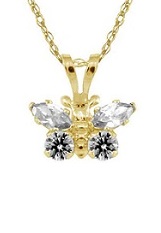 adorable teeny rope chain yellow gold heart April birthstone baby necklace